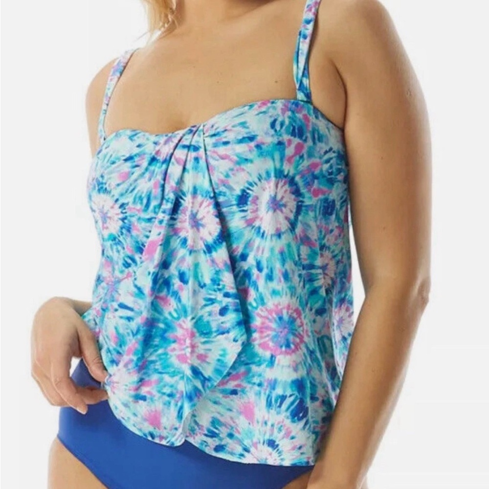 Coco Reef Women's Contours Clarity Draped Tankini Top Size 14/38D